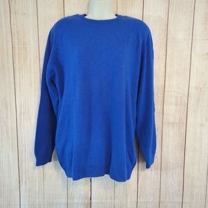 Vintage 80's Lambswool, Angora, Rabbit Hair Sweater Cobalt Blue Oversized Medium
